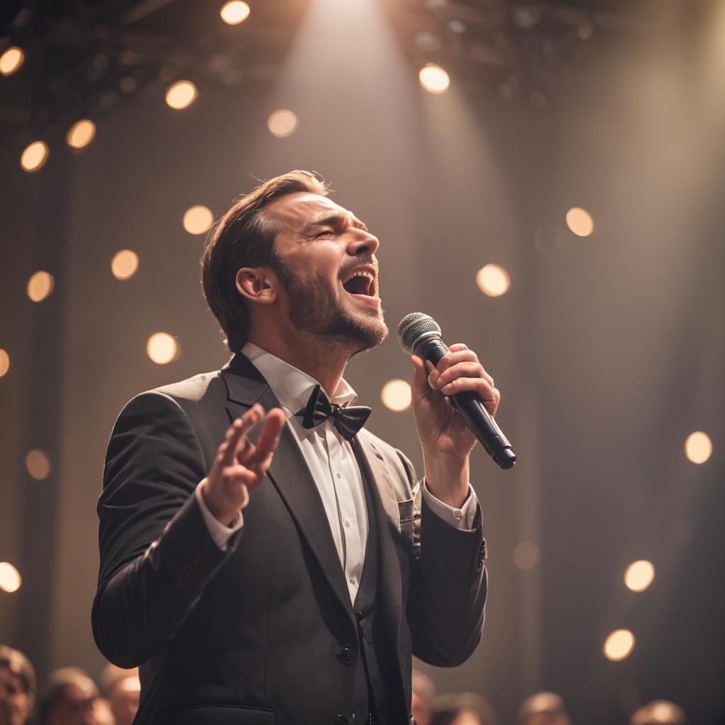 Opera Singer on Stage in Concert