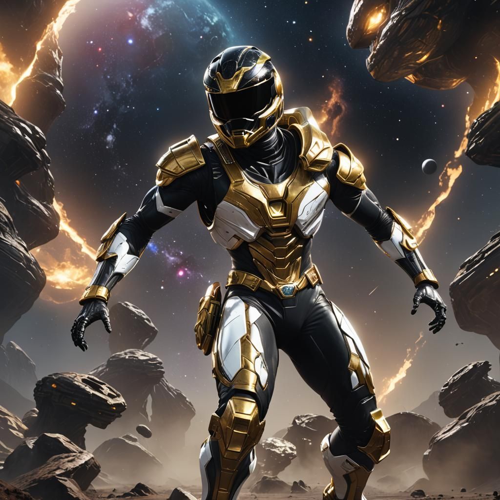 Dino Space Ranger in Cosmic Suit: 3D Game Render