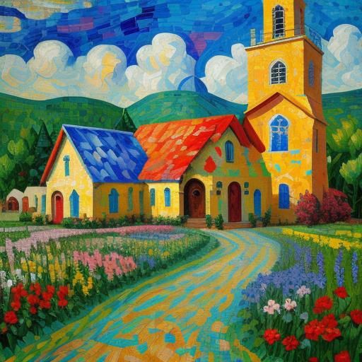 Neo-Impressionist Church of Hope Mosaic Patchwork