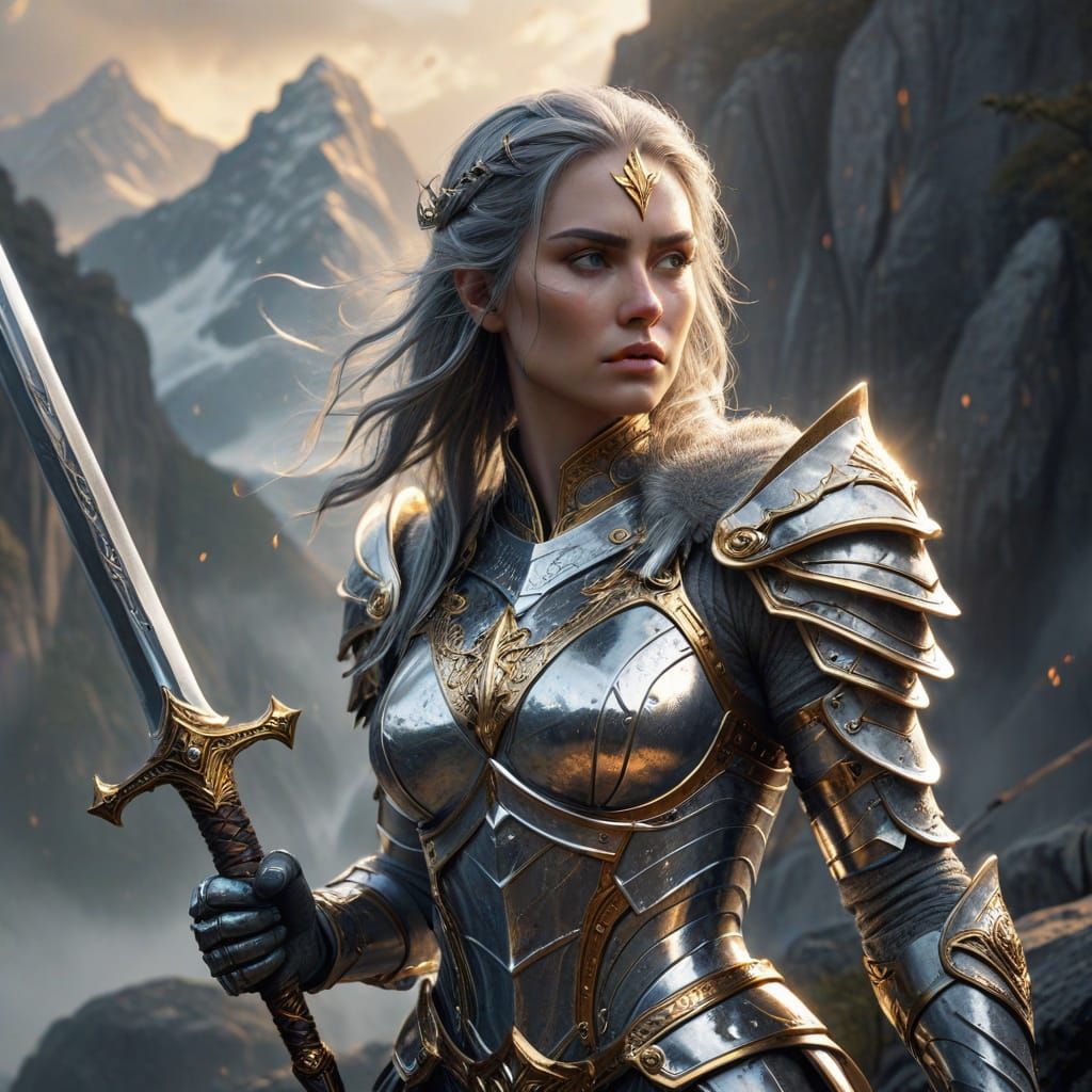 Sword Saintess in Shining Armor with Legendary Sword