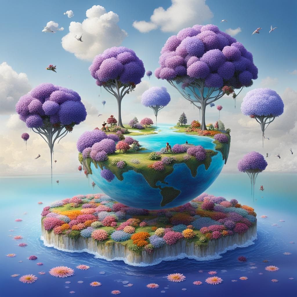 Floating Islands and Jelly Planet: Imaginative Artwork