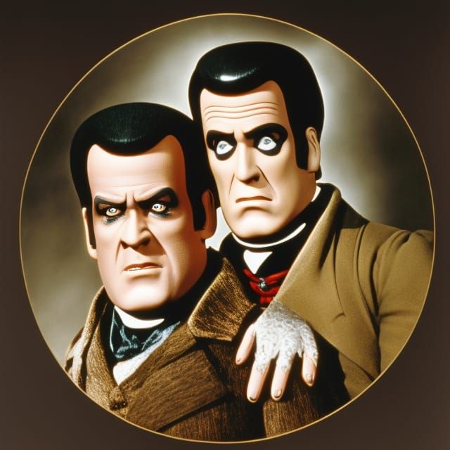 Monsters in Film Noir Style Portrait