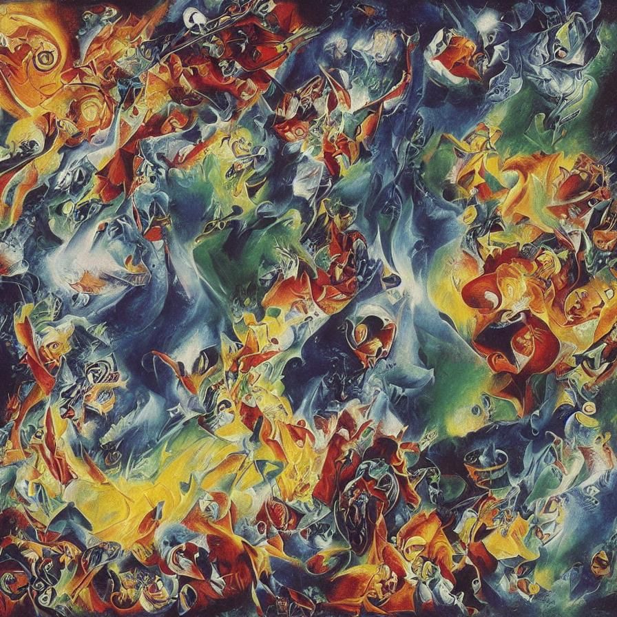 Surreal Cybernetic Landscape with Flowing Wax