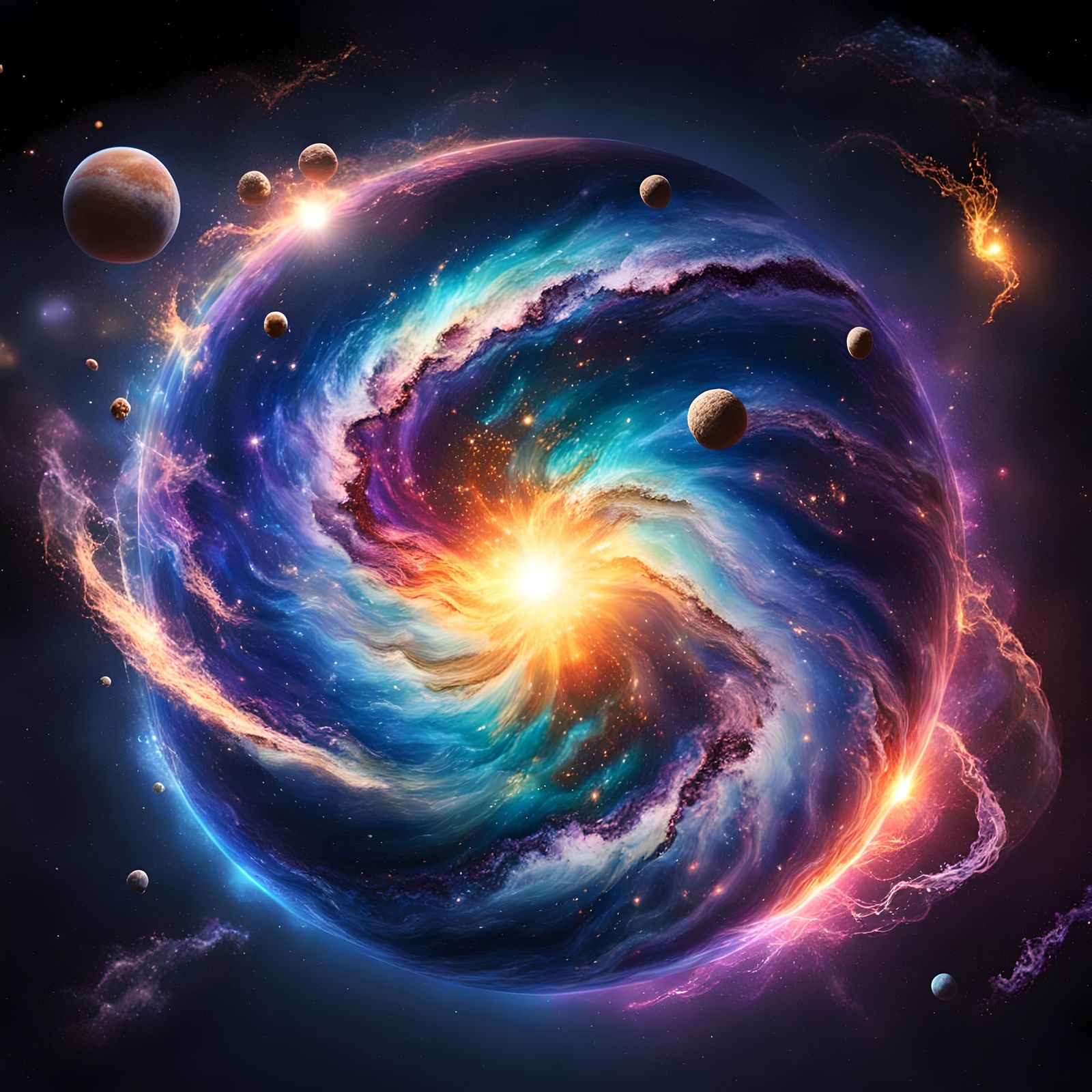 Star Creation in a Galaxy: Hyperrealistic Splash Art