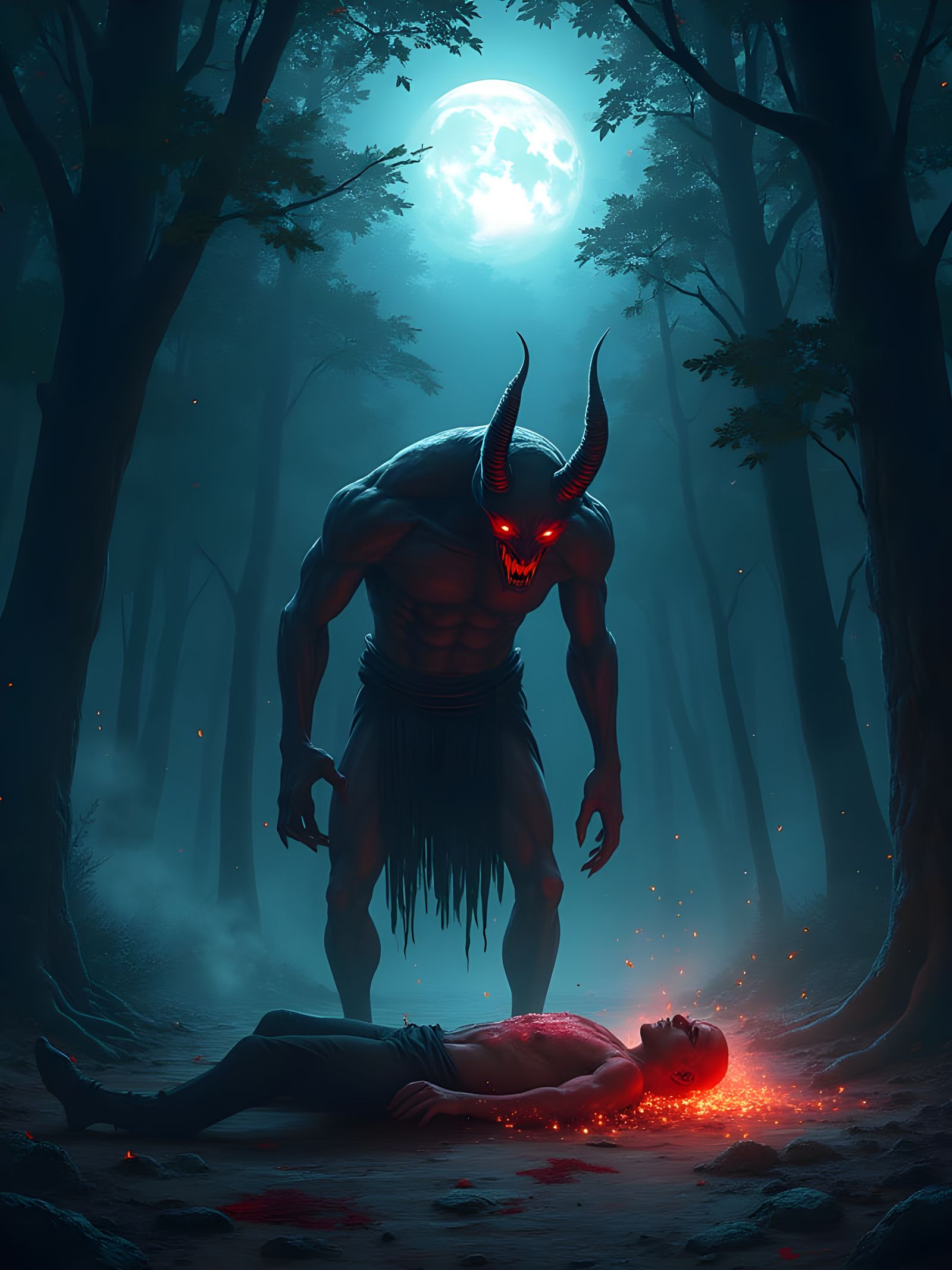 Devil Collects Soul in Haunting Anime Landscape