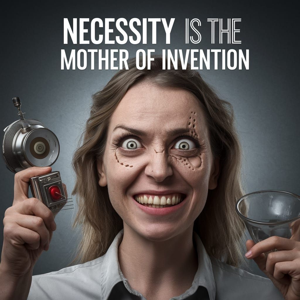 Visionary Female Inventor in a State of Focused Inspiration