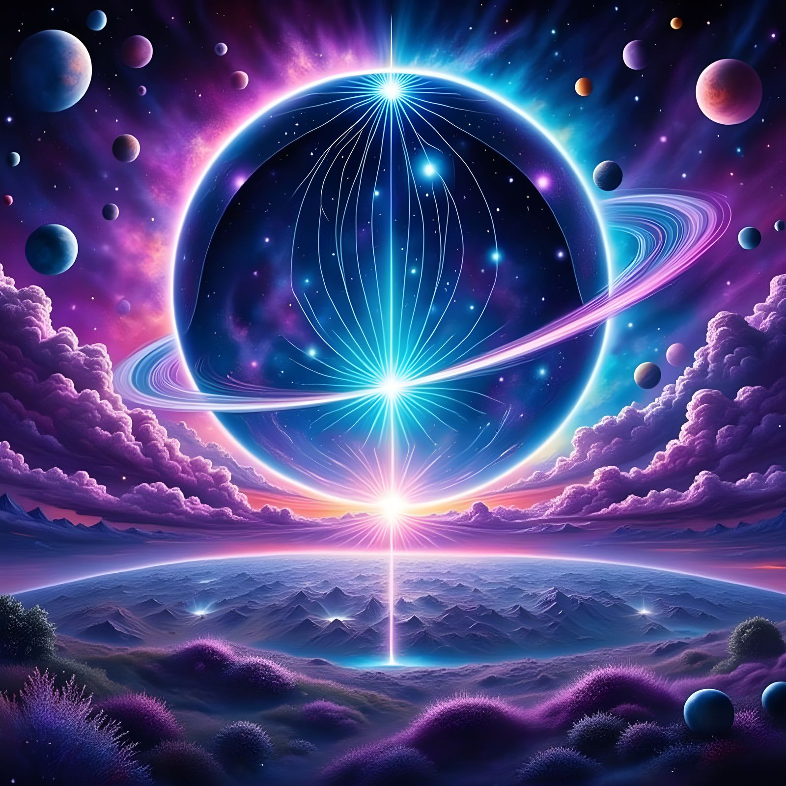 Cosmic Storm Engulfs a Solar System in Vibrant Colors