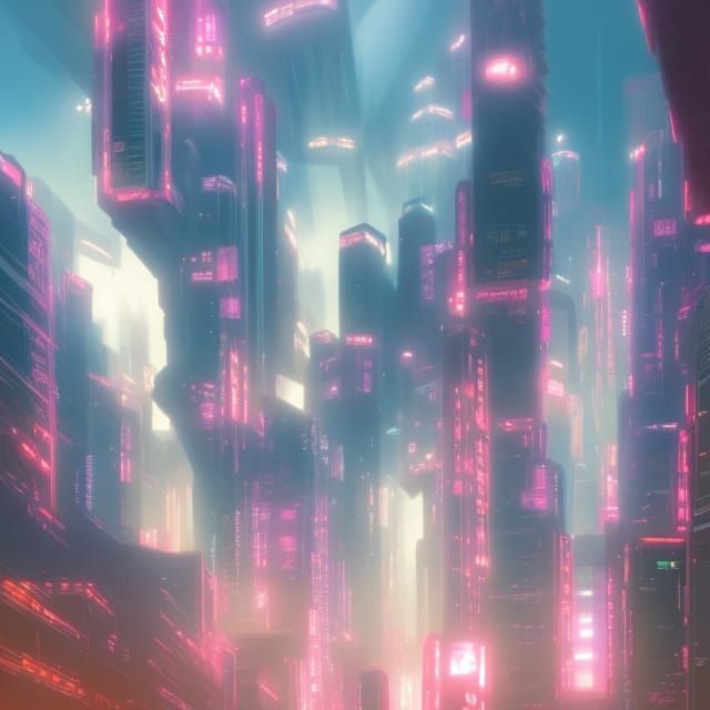 Breathtaking Anime Painting of a Futuristic Cityscape