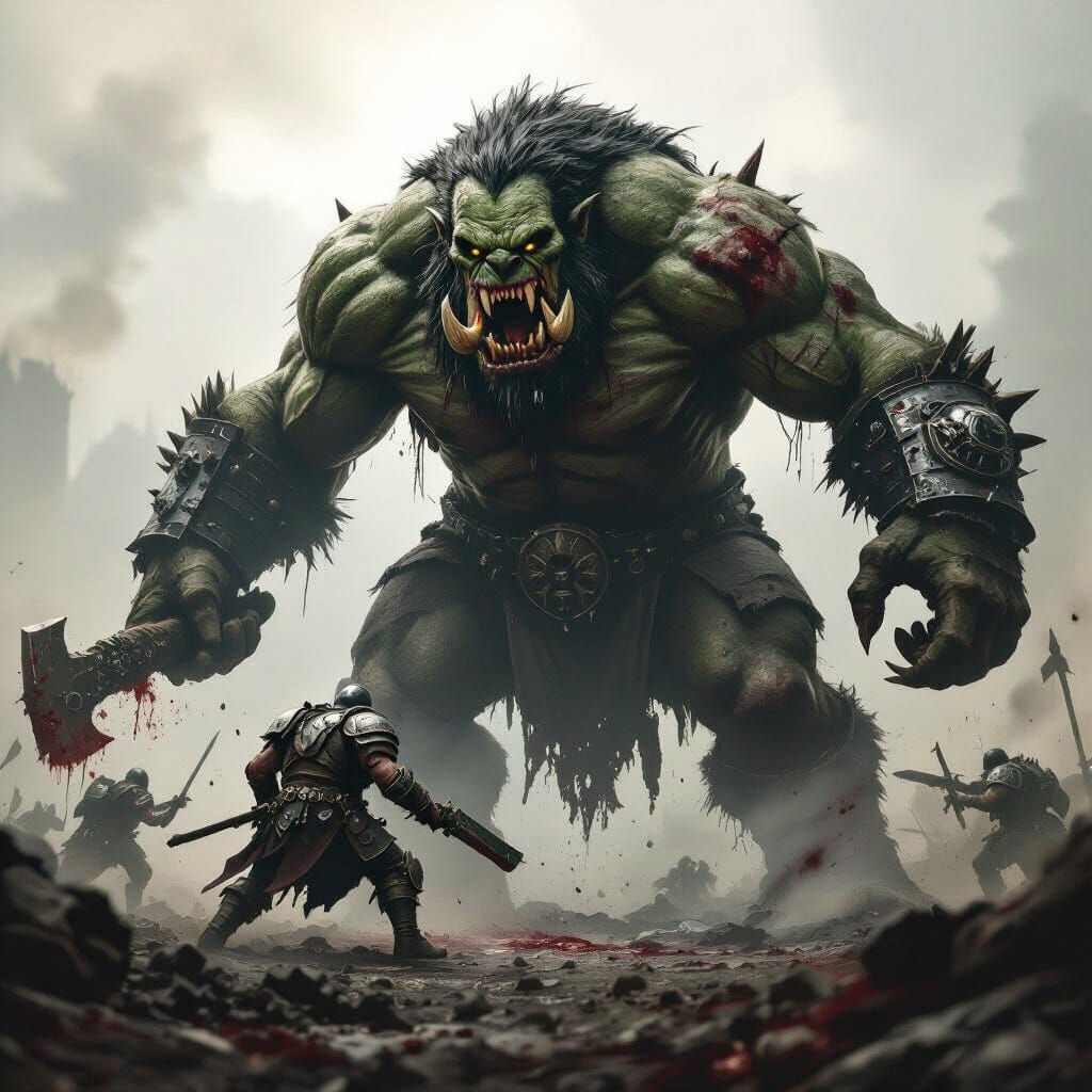 Warhammer Troll Brutally Slays Dwarf on Battlefield