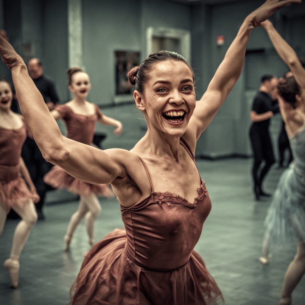 psychotic woman, creepy ballet dance