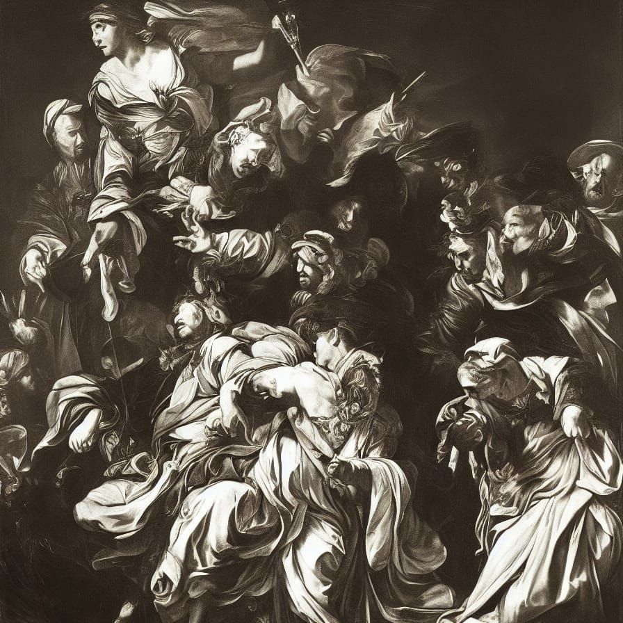 Baroque King Portrait with Chiaroscuro Lighting