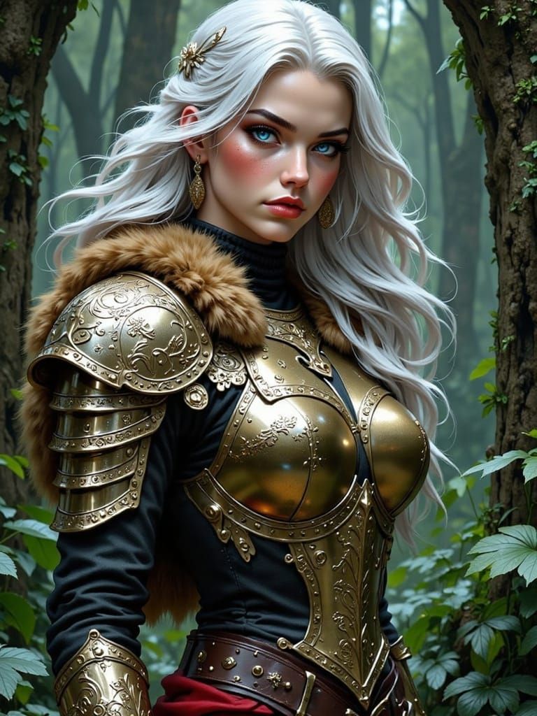 Glamorous Swamp Warrior in Leopard Fur Armor
