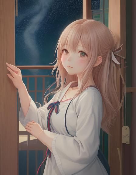 Melancholic Anime Scene: Whispers on the Wind