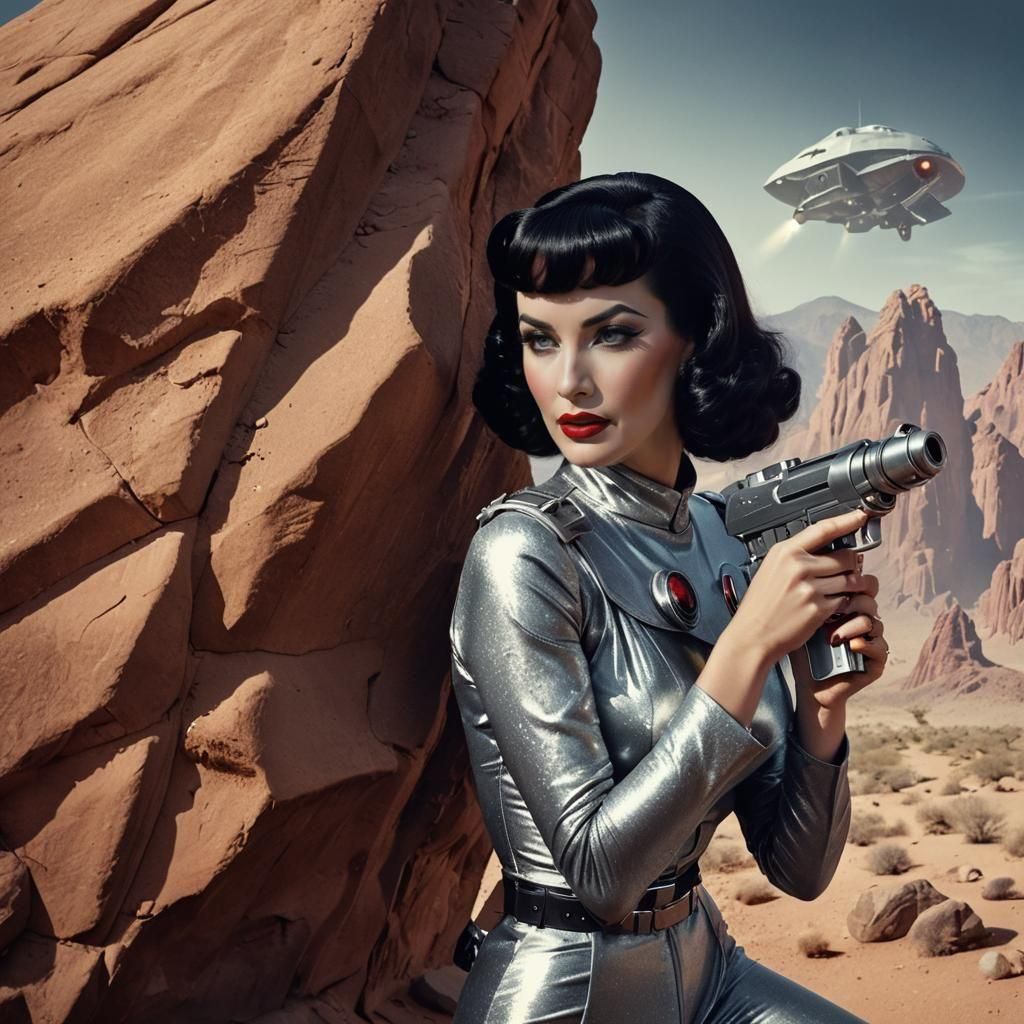 Retro Sci-Fi Glamour in an Alien Desert