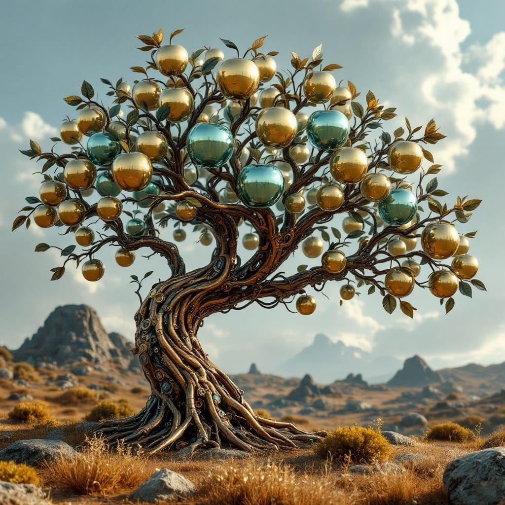 Cybernetic Tree in Steampunk Style