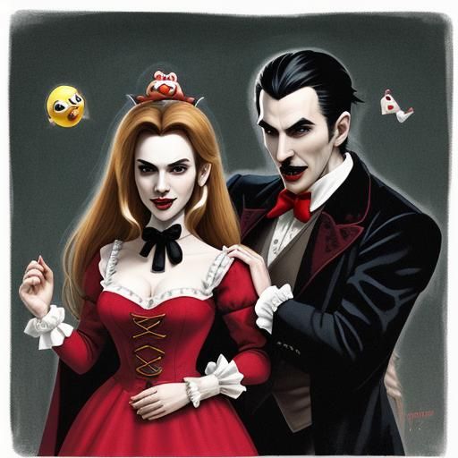 Count Dracula Meets Super Mario: Digital Art