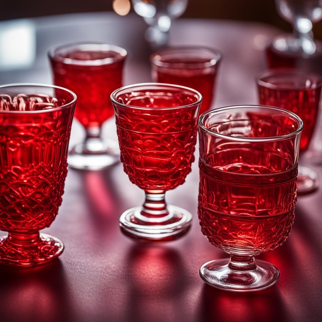 Professional Photo of Thick Red Glassware