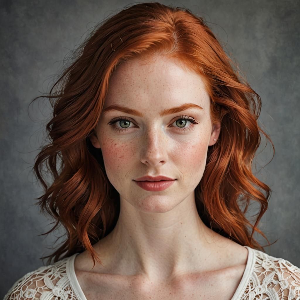 Redhead Woman with an In Love Face