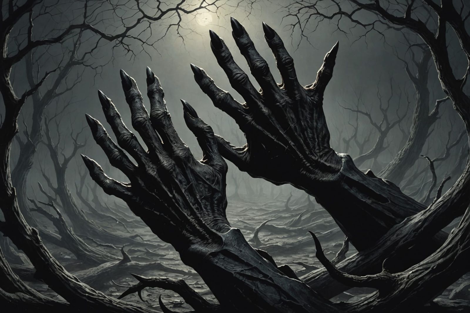 Demonic Hands Floating in the Void