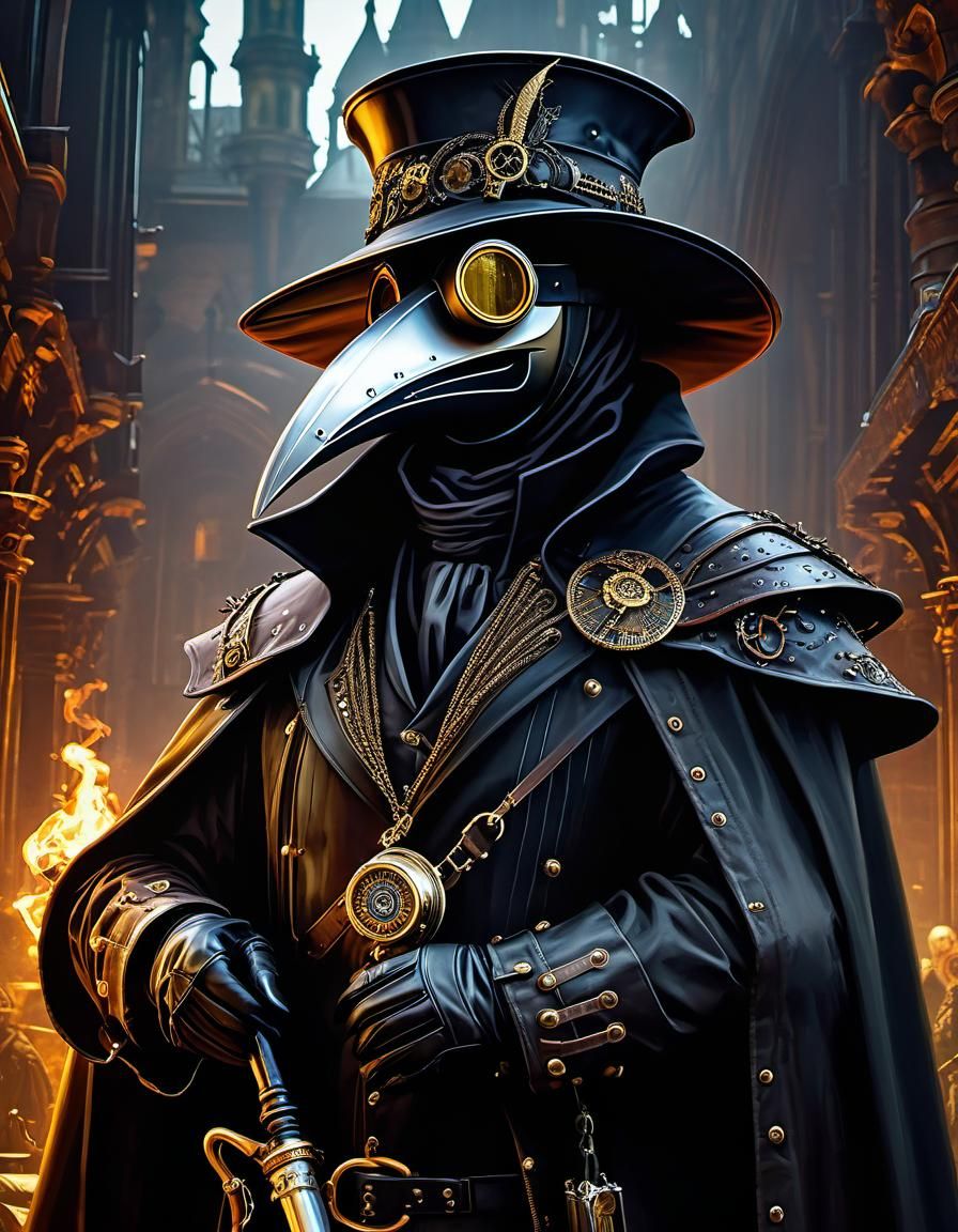 Steampunk Plague Doctor Digital Painting