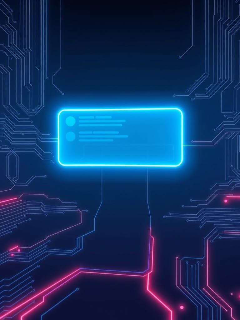 Futuristic Chat Interface in Neon-Lit Cyberpunk Style