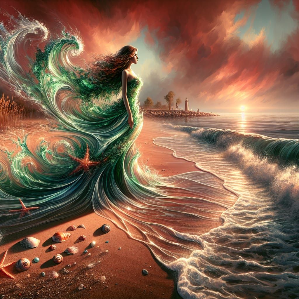 8 Pictures (3): Meerjungfrau am Abendstrand
Aus Wellen geboren, transparent und licht,
eine Meerjungfrau am Strand, im A...