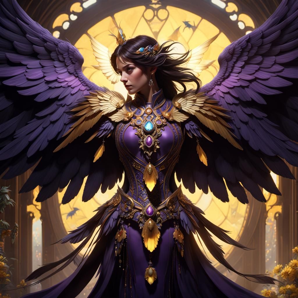 Detailed Harpy Concept Art in Dark Fantasy Style