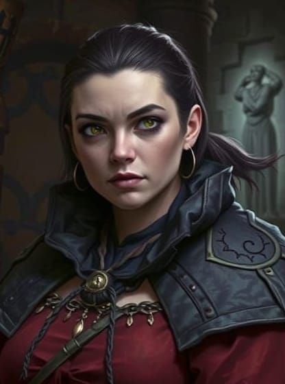 D&D Female Necromancer in Dungeon