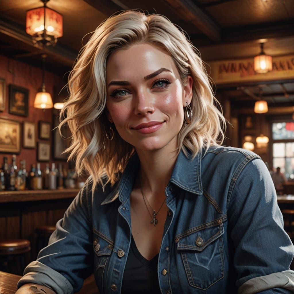 Sultry Western Beauty in High Contrast Lighting