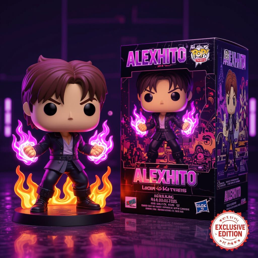 Alexhito Funko Pop! 3D Render with Purple Flames