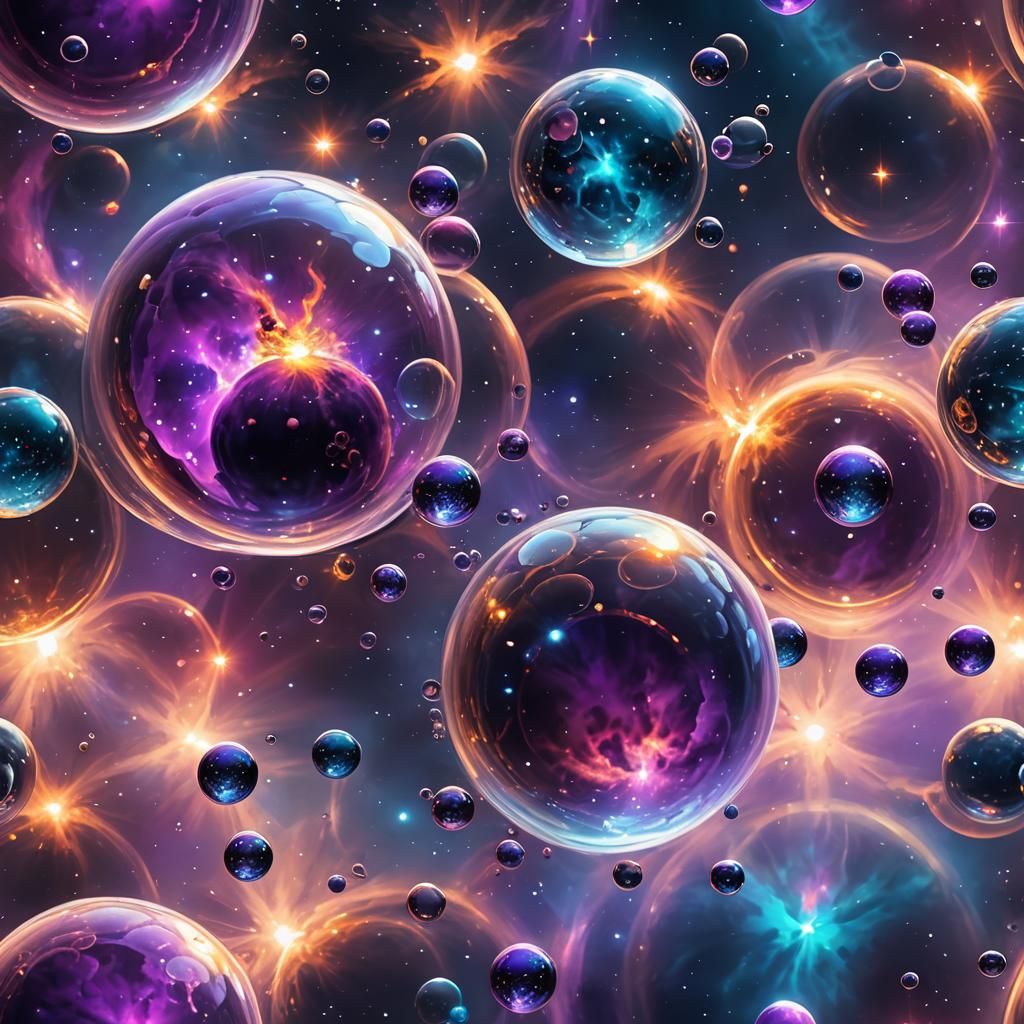 Nebula Bubbles in a Surreal Sci-Fi Landscape