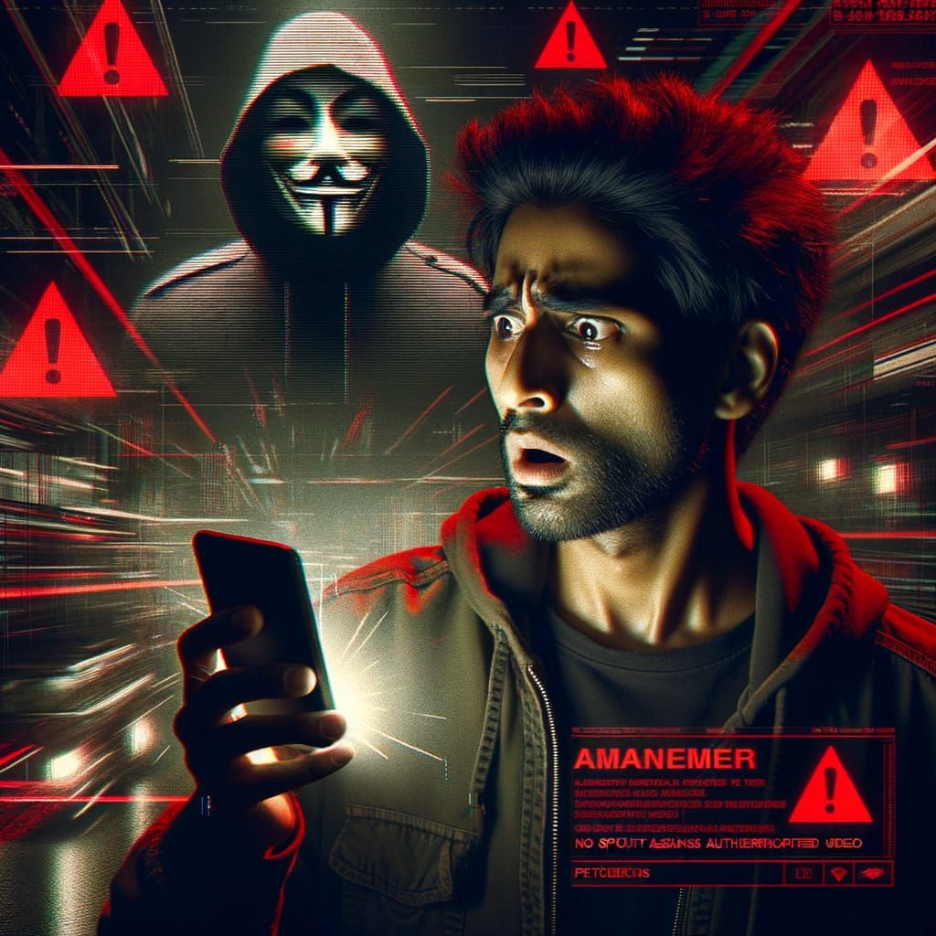 Shocked Man Confronts Deceptive Deepfake Video in Dark Cyber...