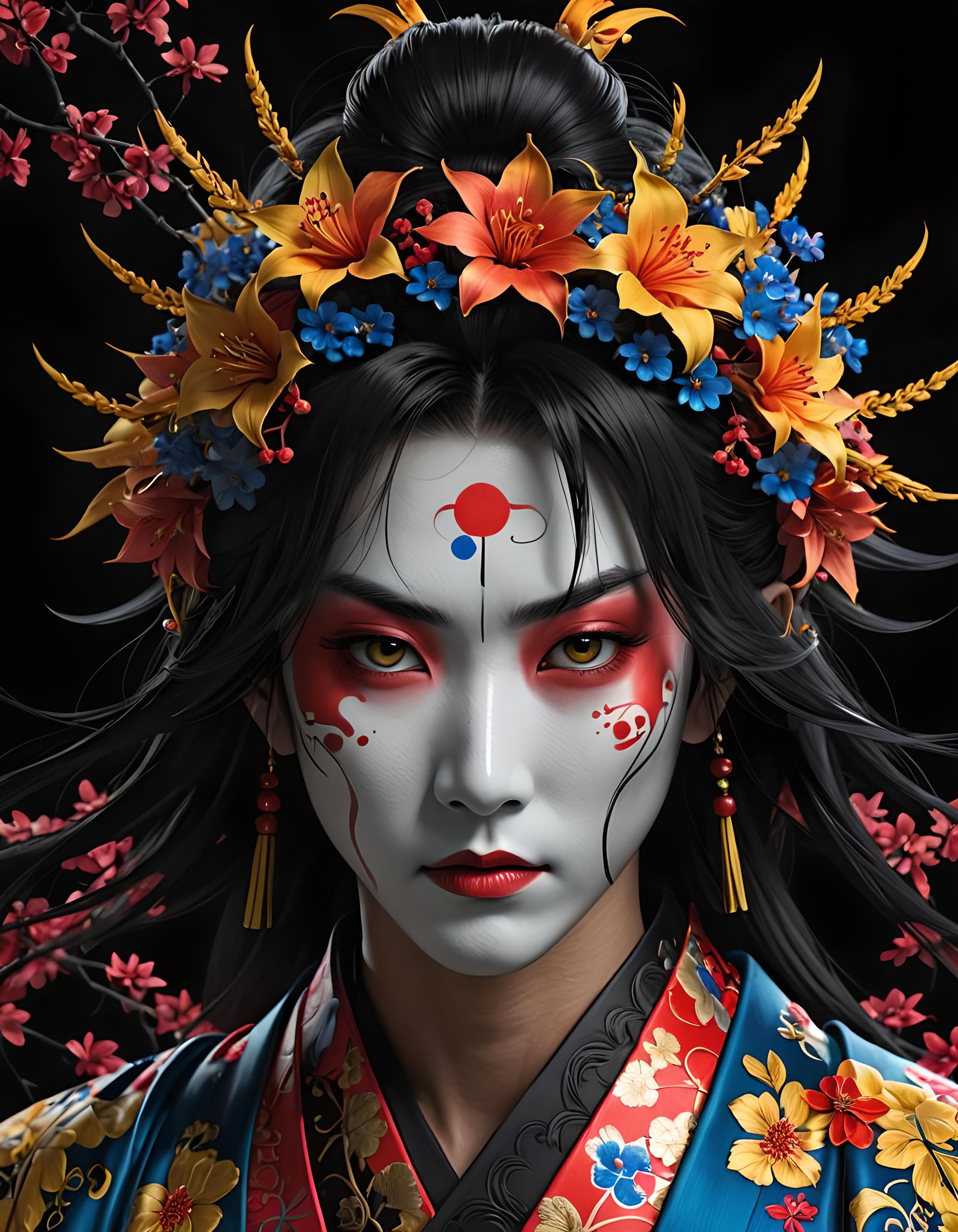 Detailed Onryo Figure in Digital 3D Art