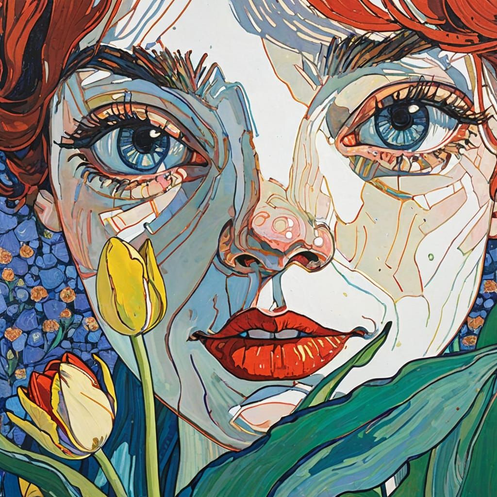 Vibrant Close-Up Tulip Portrait