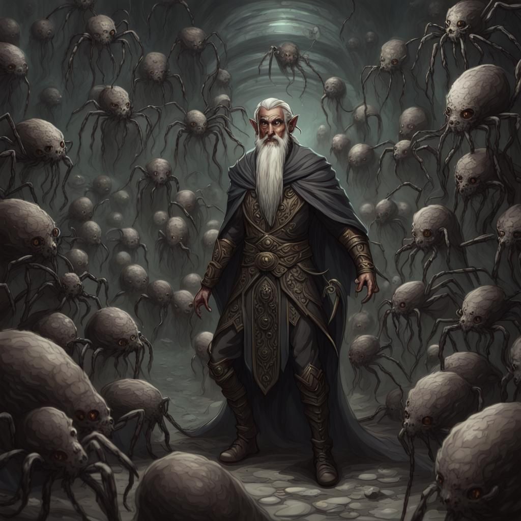 Dark Elf Spider Summoner in Underground Temple