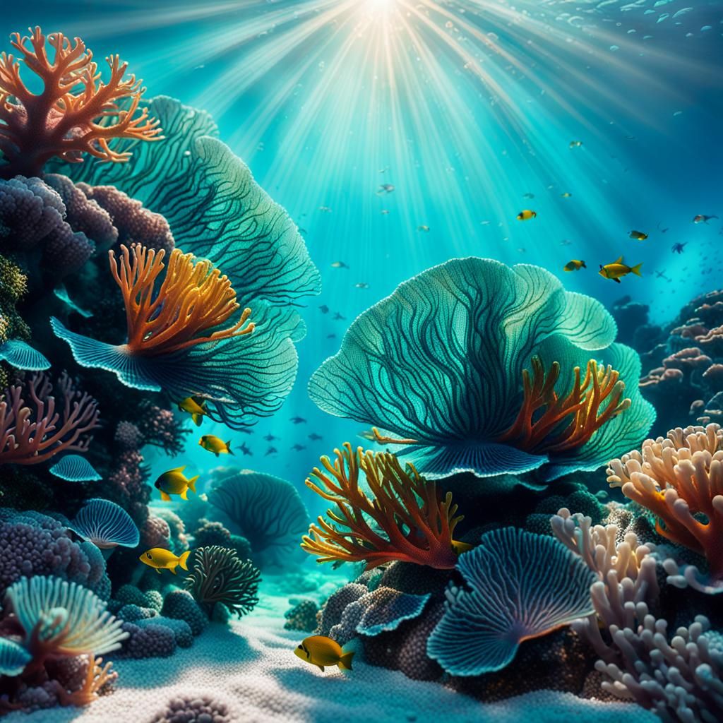 Vibrant Coral Reef Ecosystem in Digital Art