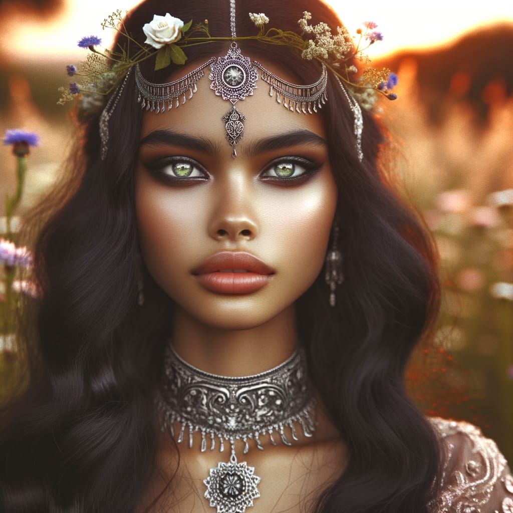 Hispanic Woman Portrait in Hyperrealistic 8k