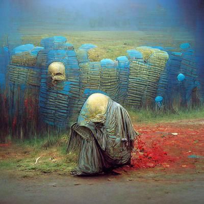 Beksinski-Inspired Nightmare Landscape