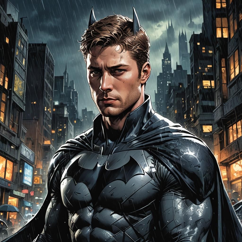 Jensen Ackles as Batman in Comic Book Art