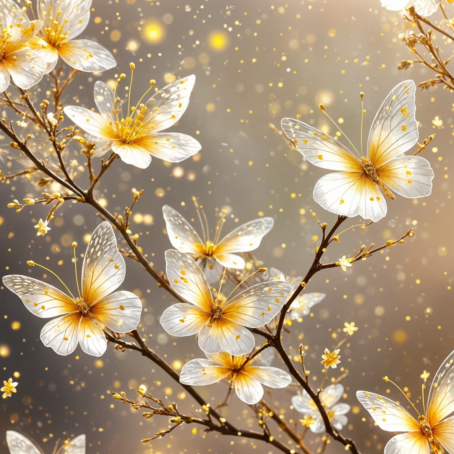 Magical Plant with Butterfly Flowers