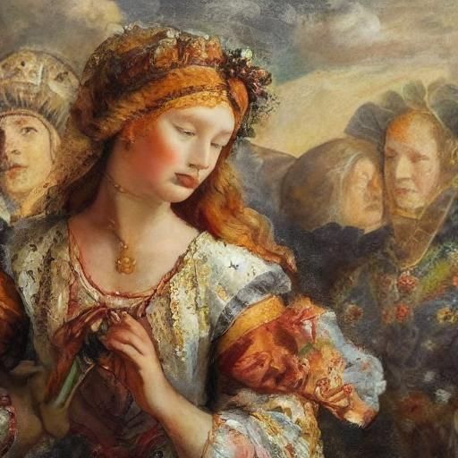 Renaissance Woman with Water Effects