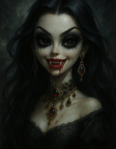 Elegant Vampire Portrait in Dark Fantasy Style