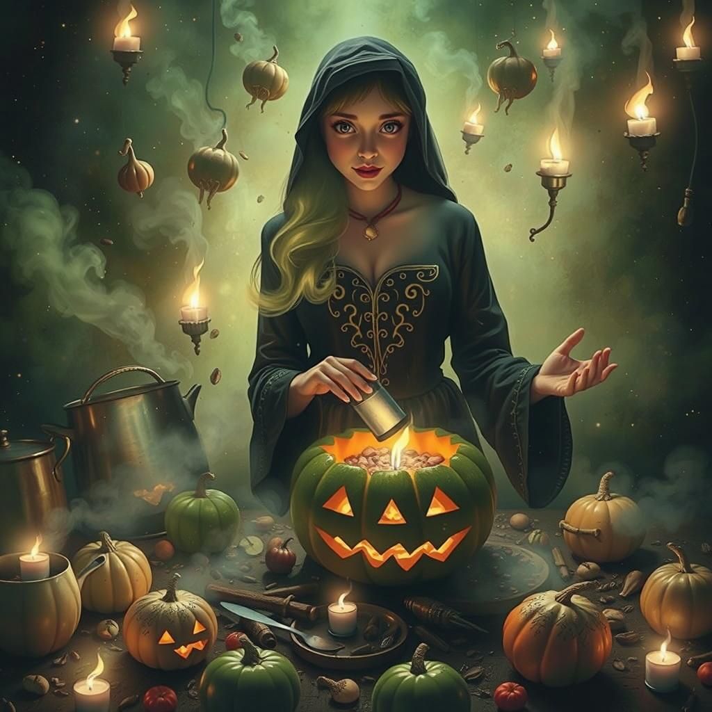 Gourd Chef in Kitchen, Dutch Still-Life Style