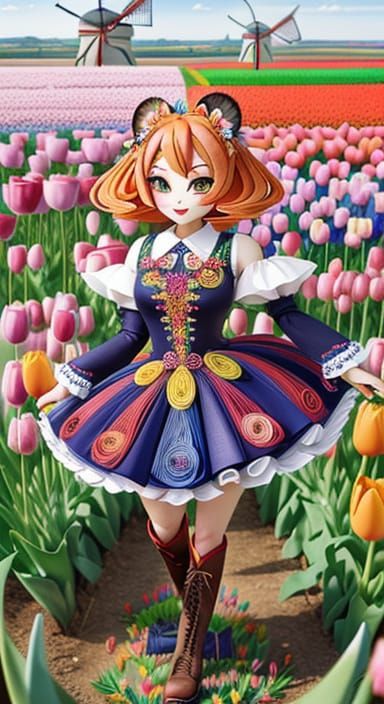 Watercolor Quilling Chibi Shisa Goddess in Epic Space Jam St...