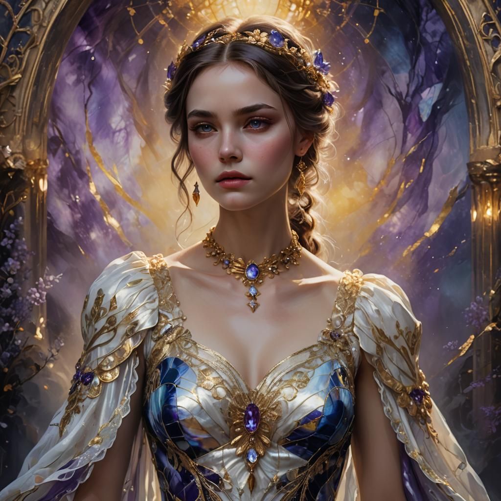 Girl in Marbled Dress: Fantasy Concept Art