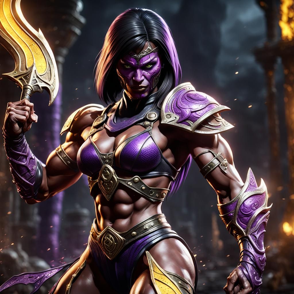 Mileena Bodybuilder Warrior: Dark Fantasy Concept Art