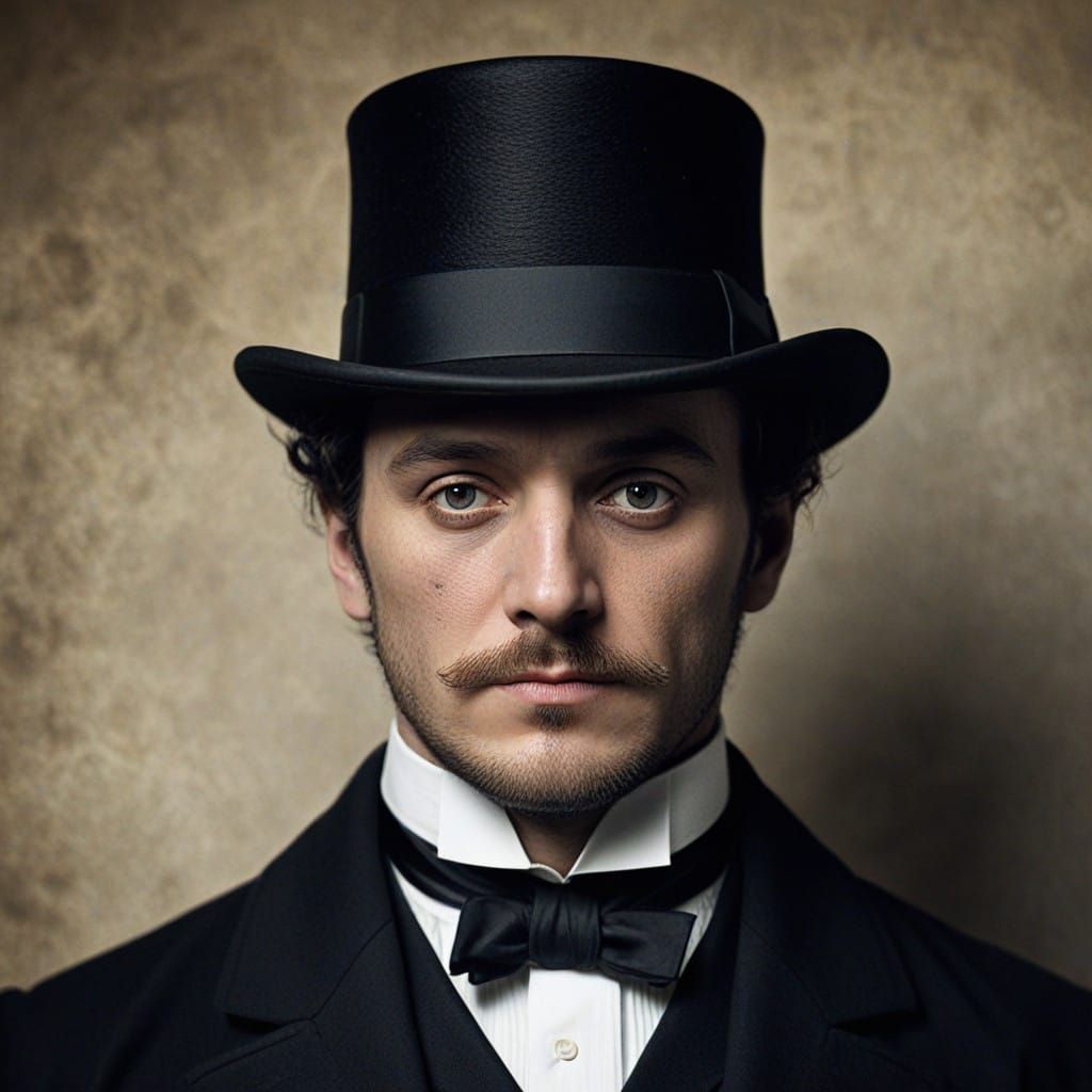 Victorian Era Enigmatic Figure in Dark Shadows