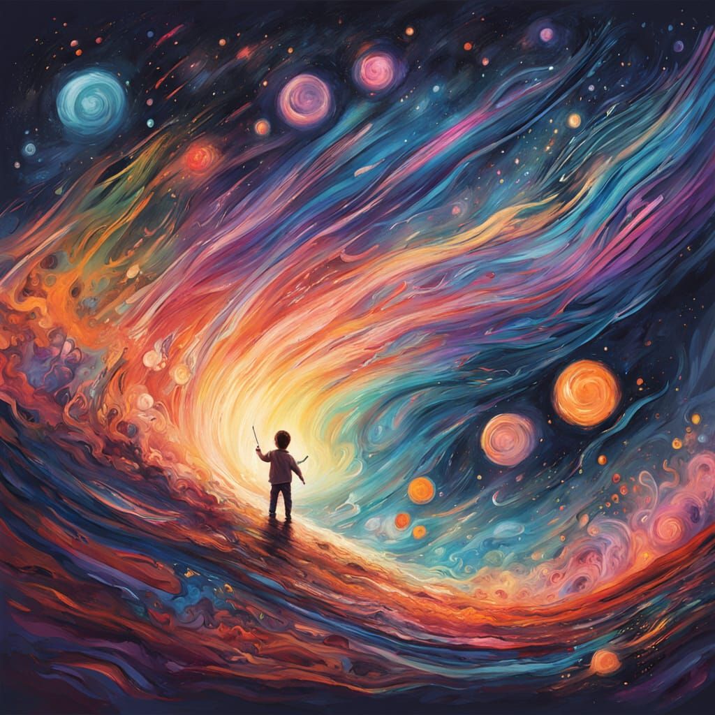 Child's Drawing Creates a Universe in Digital Art