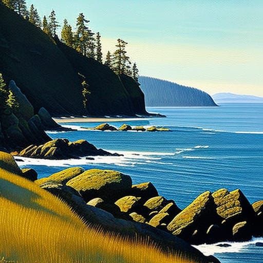 San Juan Island shoreline in summer