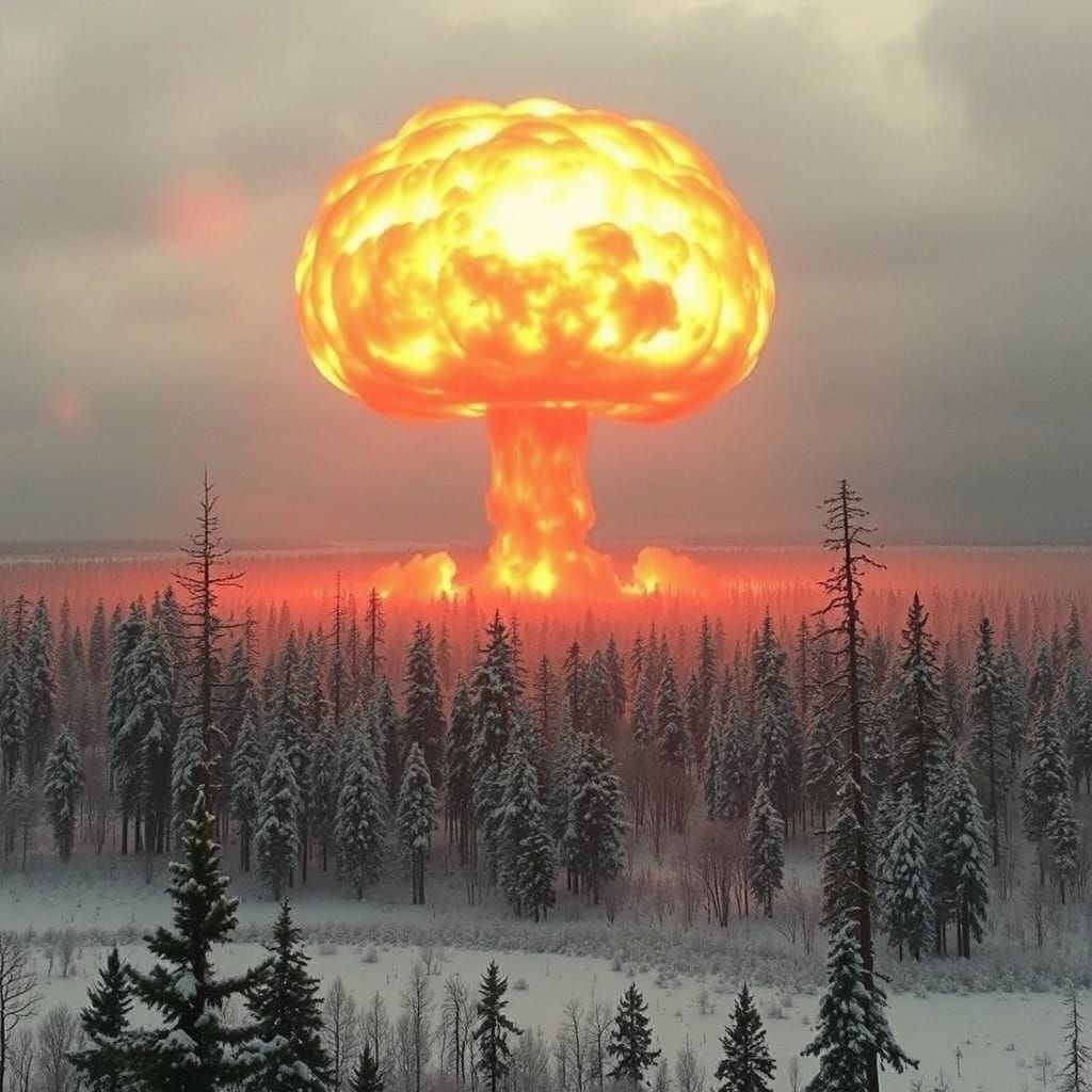 Tunguska Explosion Over Siberian Forest